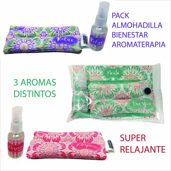 Pack x 12 Almohadillas Bienestar AROMATERAPIA - MENTA / EUCALIPTO / LAVANDA